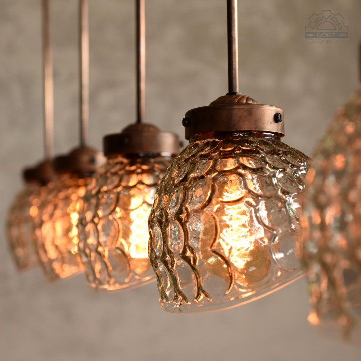 Lampa z kloszem szklanym BRABORK z lat 30'