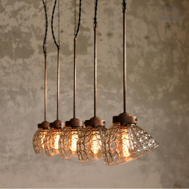 Lampa z kloszem szklanym BRABORK z lat 30'