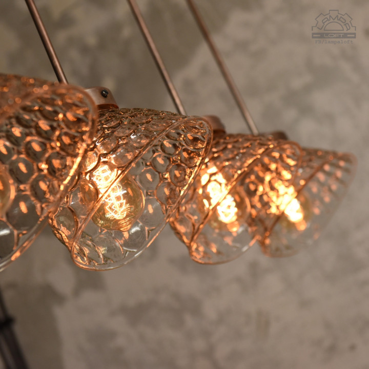 Lampa z kloszem szklanym BRABORK z lat 30'