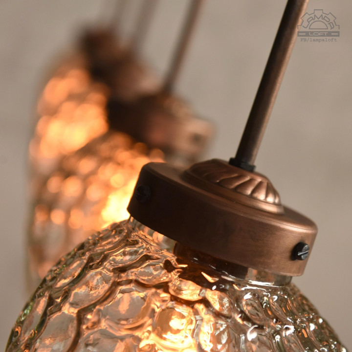 Lampa z kloszem szklanym BRABORK z lat 30'