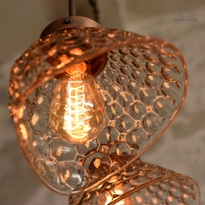 Lampa z kloszem szklanym BRABORK z lat 30'