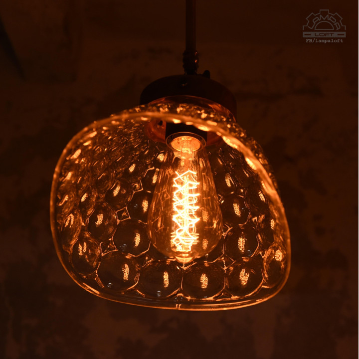 Lampa sufitowa z kloszem szklanym BRABORK z lat 30'