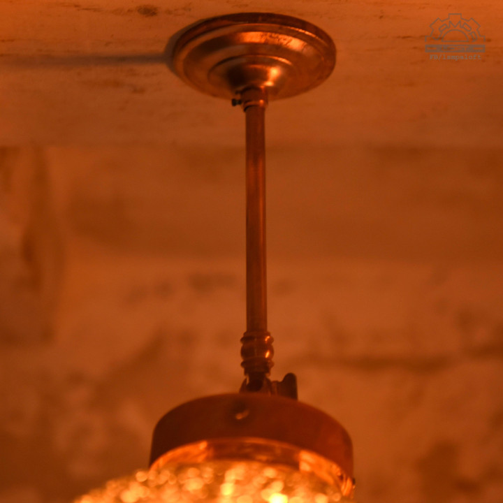 Lampa sufitowa z kloszem szklanym BRABORK z lat 30'