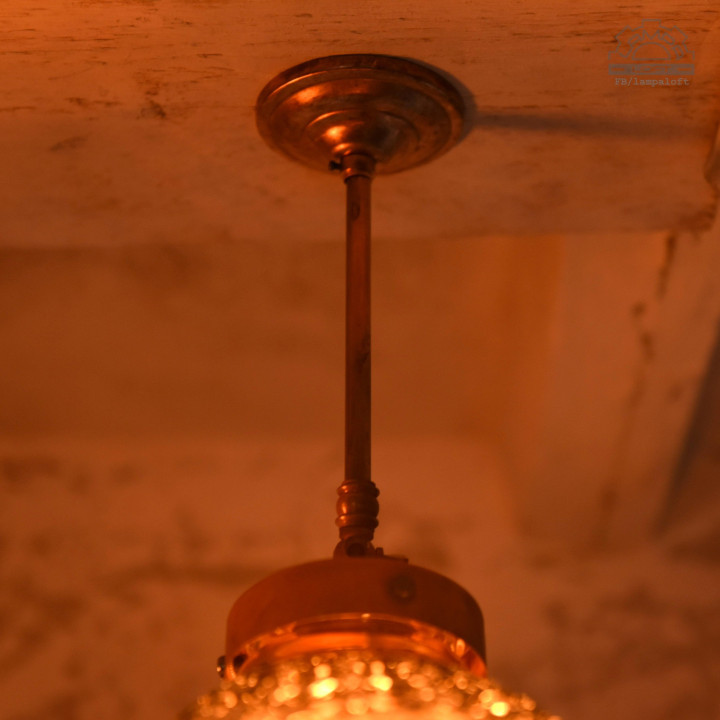 Lampa sufitowa z kloszem szklanym BRABORK z lat 30'