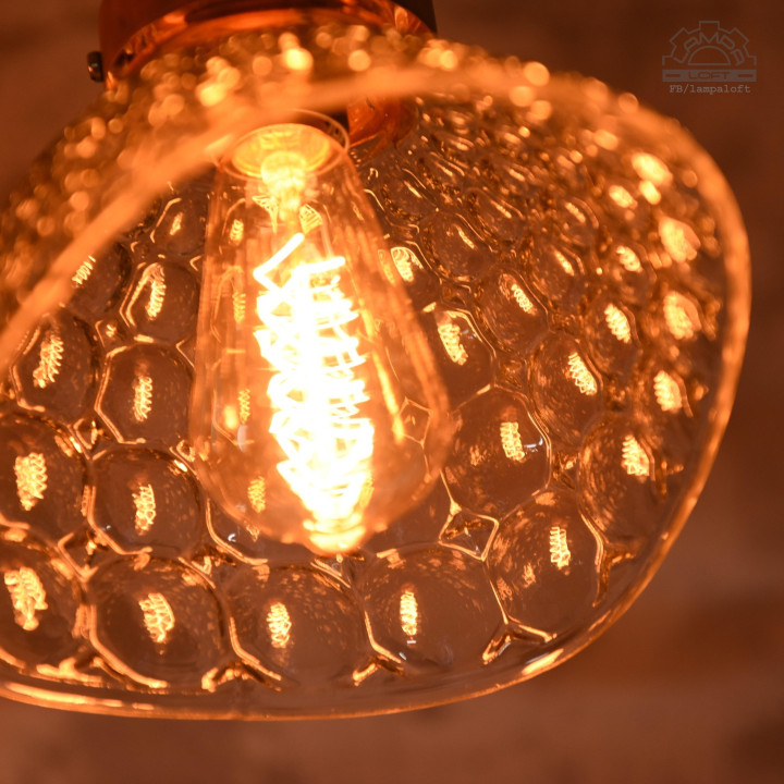 Lampa sufitowa z kloszem szklanym BRABORK z lat 30'