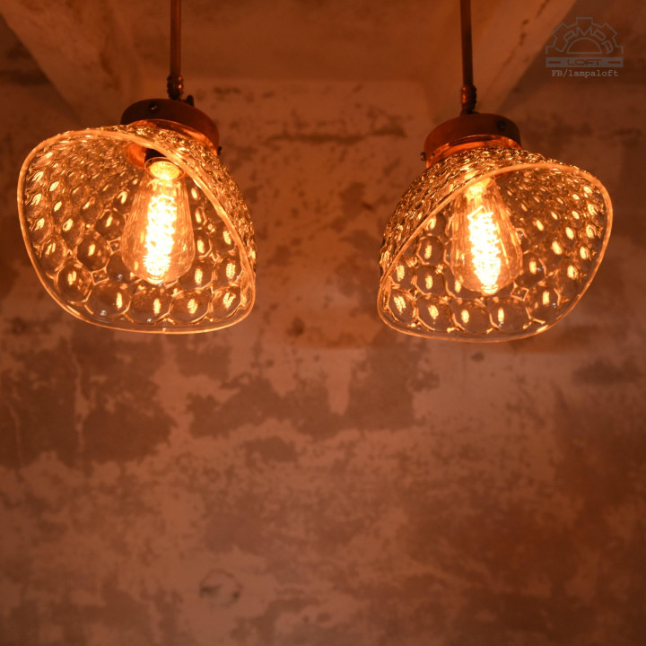 Lampa sufitowa z kloszem szklanym BRABORK z lat 30'