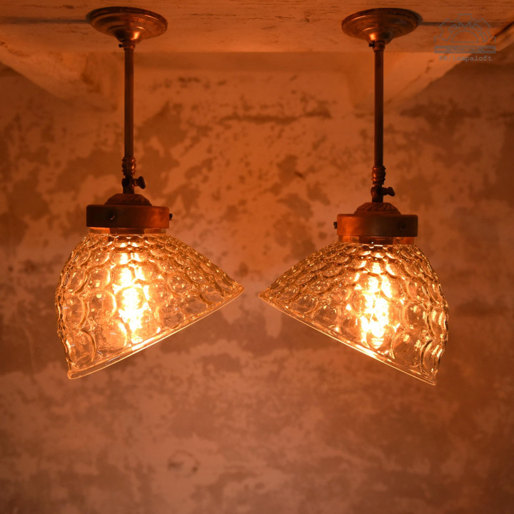 Lampa sufitowa z kloszem szklanym BRABORK z lat 30'