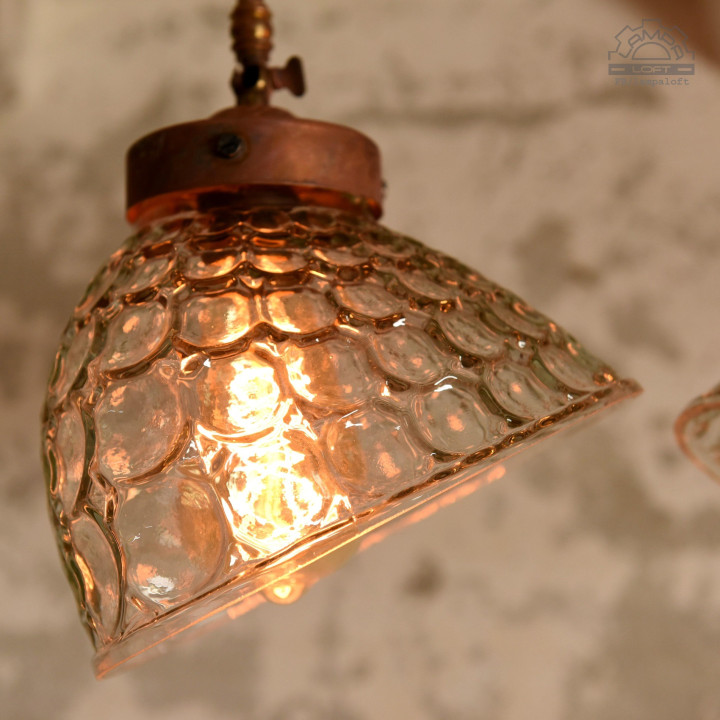 Lampa sufitowa z kloszem szklanym BRABORK z lat 30'
