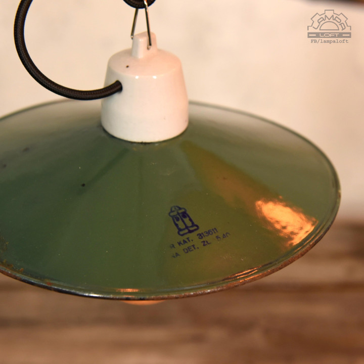 Lampy emaliowane talerzykowe z lat 60/70'
