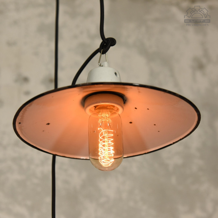 Lampy emaliowane talerzykowe z lat 60/70'