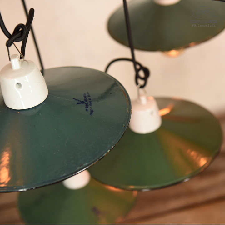 Lampy emaliowane talerzykowe z lat 60/70'