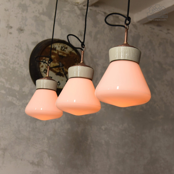 Lampy porcelanowe z kloszem Art Deco