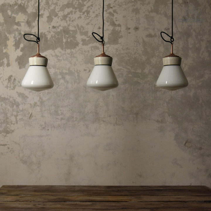 Lampy porcelanowe z kloszem Art Deco