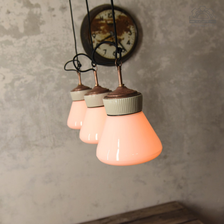 Lampy porcelanowe z kloszem Art Deco