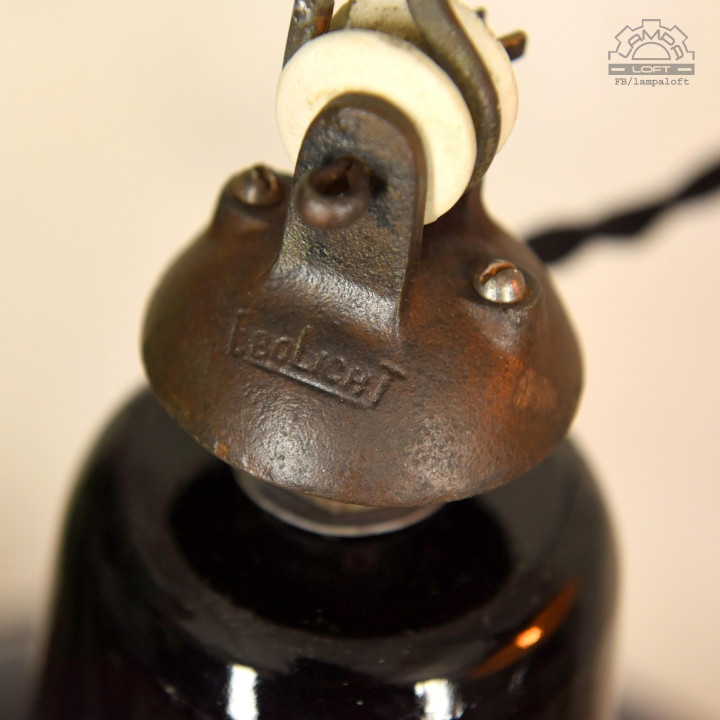 Emaliowane lampy industrialne Ebolicht z lat 30'