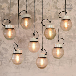 Lampy porcelanowe z kloszem szklanym