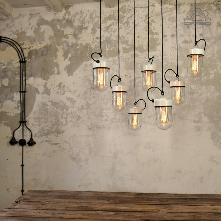 Wisząca lampa porcelanowa