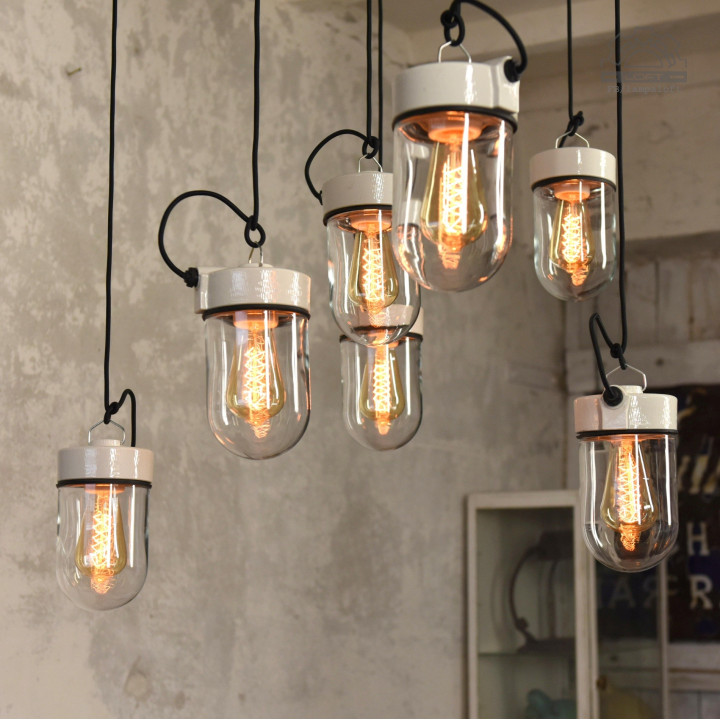 Wisząca lampa porcelanowa
