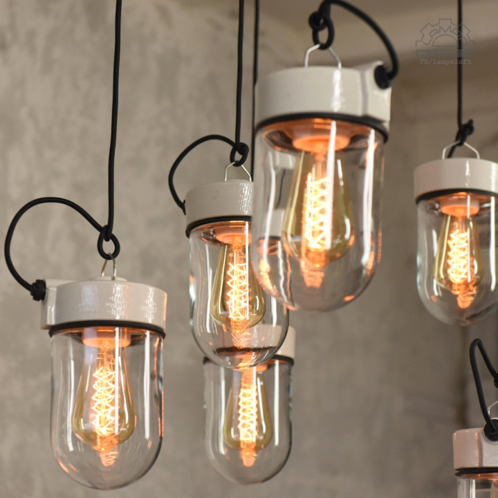 Wisząca lampa porcelanowa