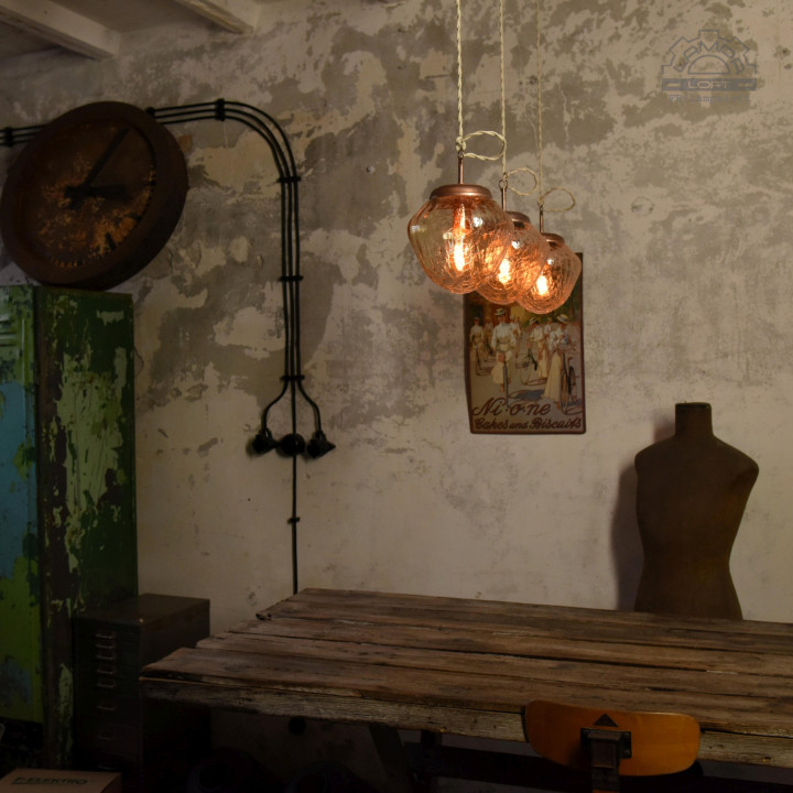Lampy z kloszem szklanym z lat 70'
