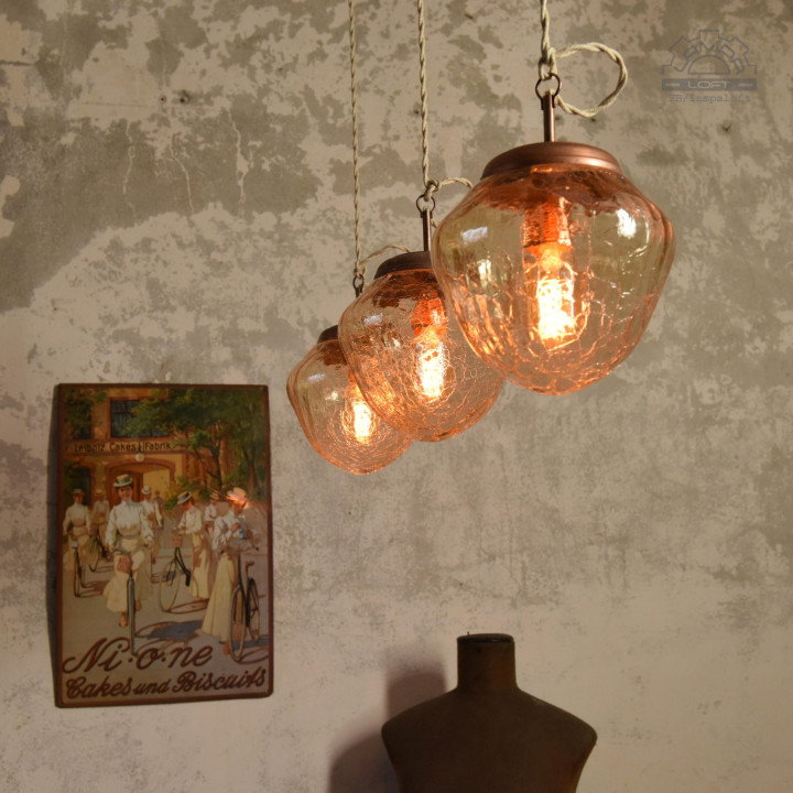 Lampy z kloszem szklanym z lat 70'