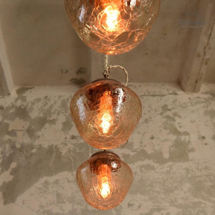 Lampy z kloszem szklanym z lat 70'