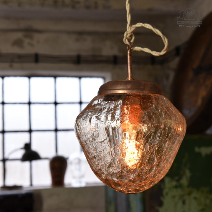 Lampy z kloszem szklanym z lat 70'