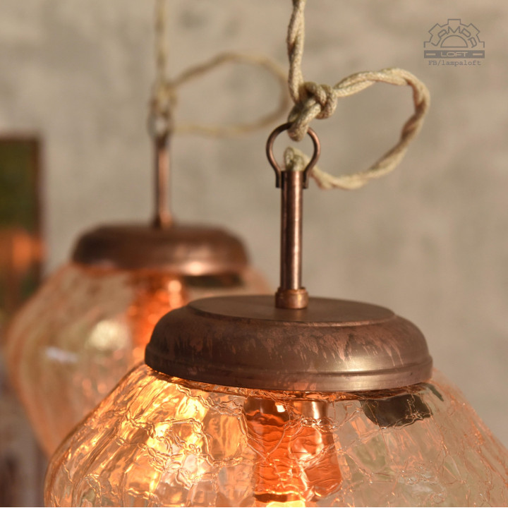 Lampy z kloszem szklanym z lat 70'
