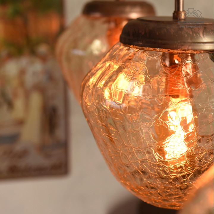 Lampy z kloszem szklanym z lat 70'