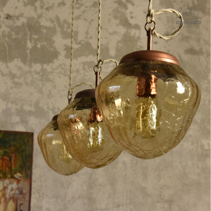 Lampy z kloszem szklanym z lat 70'