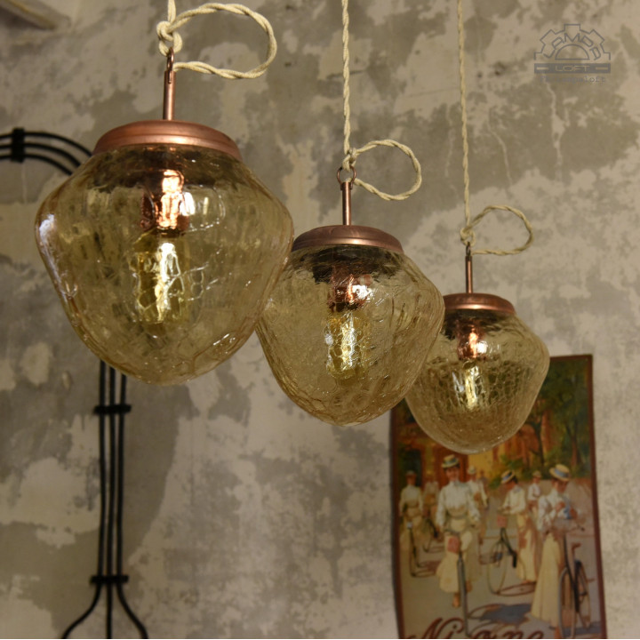Lampy z kloszem szklanym z lat 70'