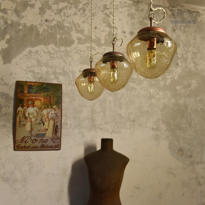 Lampy z kloszem szklanym z lat 70'