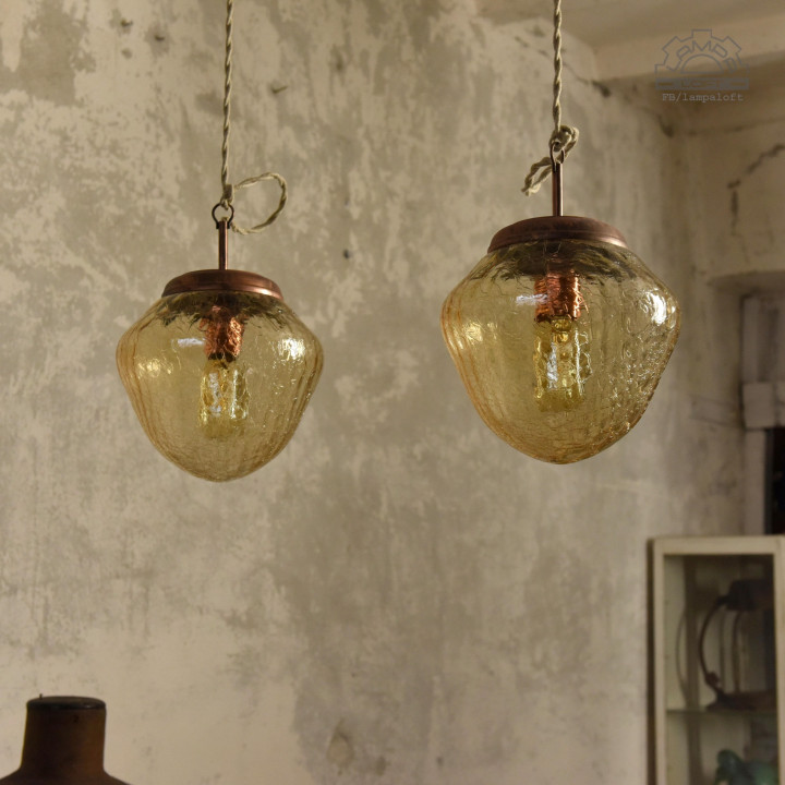 Lampy z kloszem szklanym z lat 70'