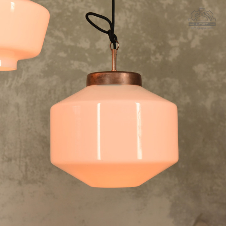 Lampy z kloszem szklanym opalowym z lat 70'
