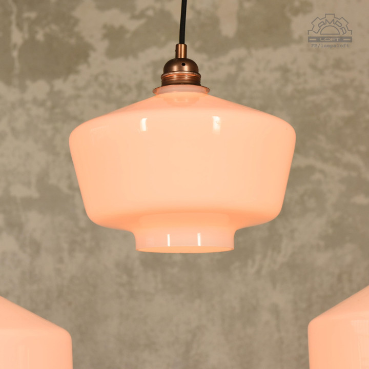 Lampy z kloszem szklanym opalowym z lat 70'