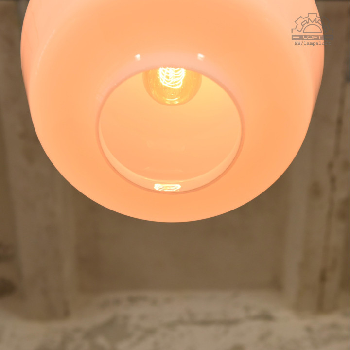 Lampy z kloszem szklanym opalowym z lat 70'
