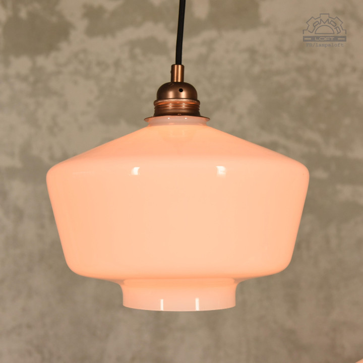 Lampy z kloszem szklanym opalowym z lat 70'