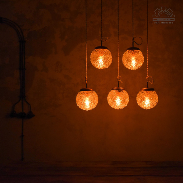 Lampy z kloszem szklanym z lat 70'