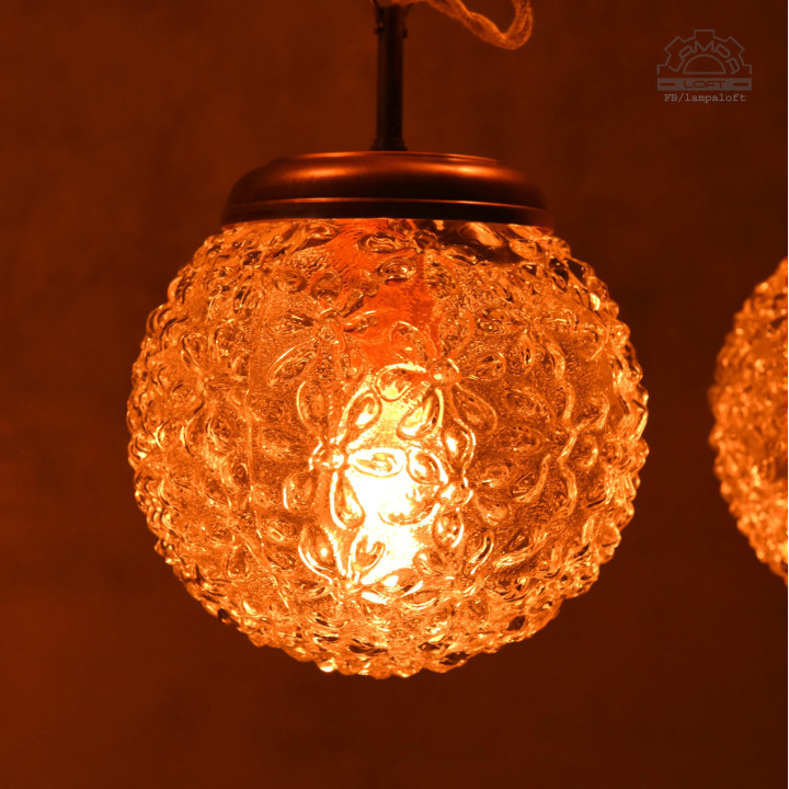 Lampy z kloszem szklanym z lat 70'