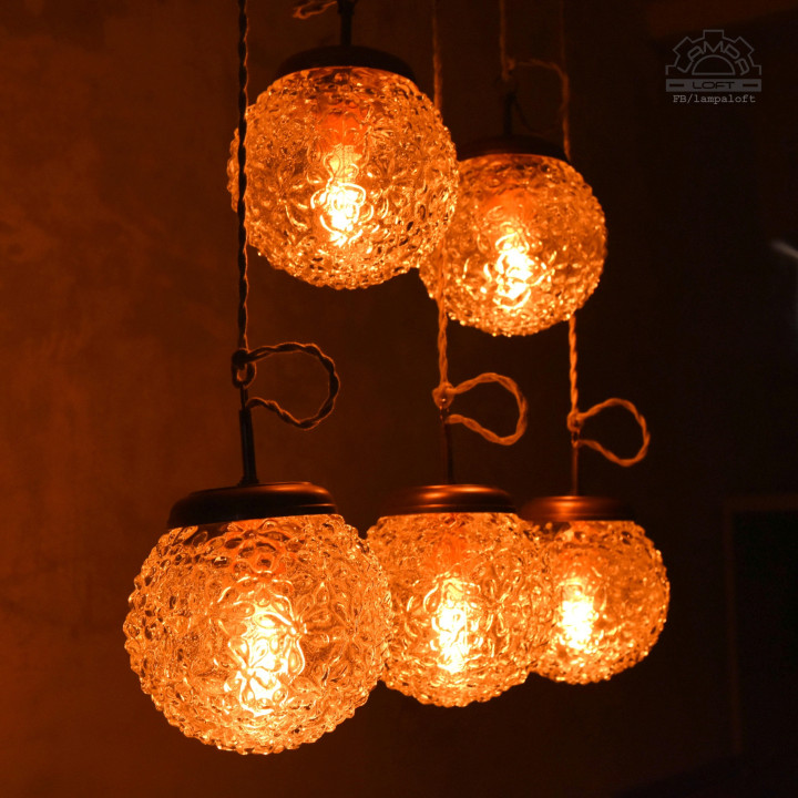 Lampy z kloszem szklanym z lat 70'