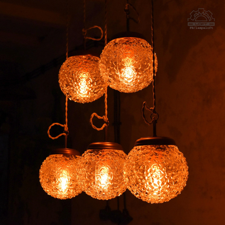 Lampy z kloszem szklanym z lat 70'