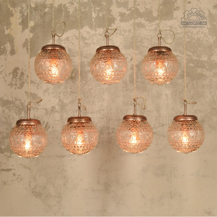 Lampy z kloszem szklanym z lat 70'