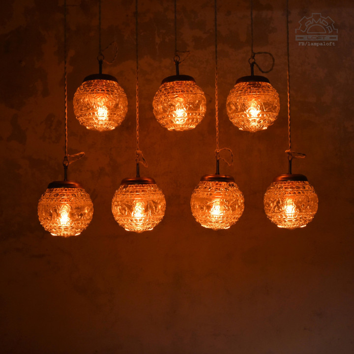 Lampy z kloszem szklanym z lat 70'