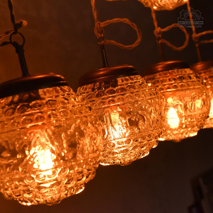 Lampy z kloszem szklanym z lat 70'