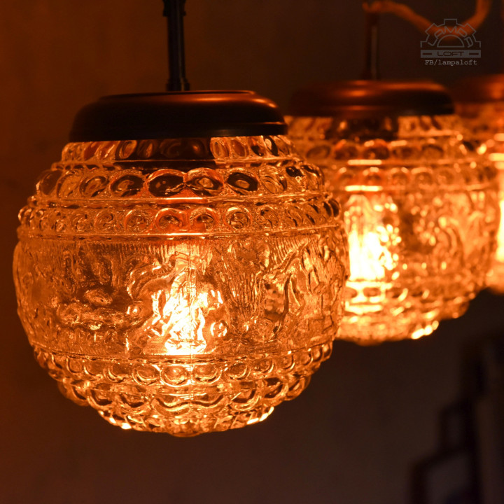 Lampy z kloszem szklanym z lat 70'