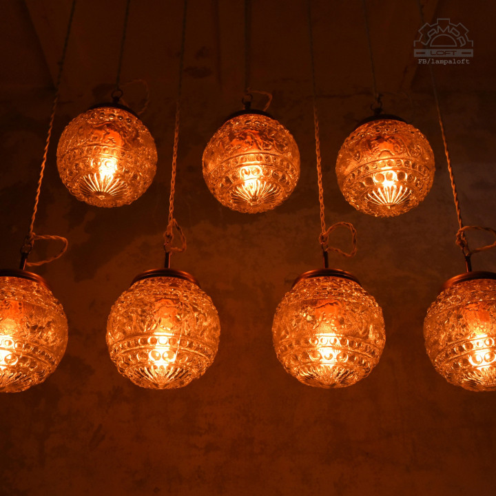 Lampy z kloszem szklanym z lat 70'