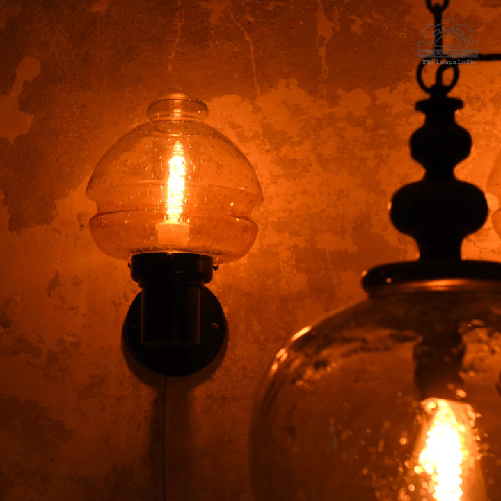 Lampa Fischer Leuchten z kloszem szklanym Murano lata 60'