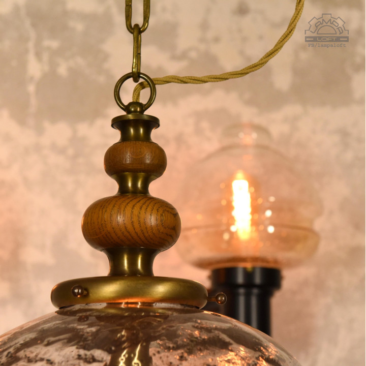 Lampa Fischer Leuchten z kloszem szklanym Murano lata 60'