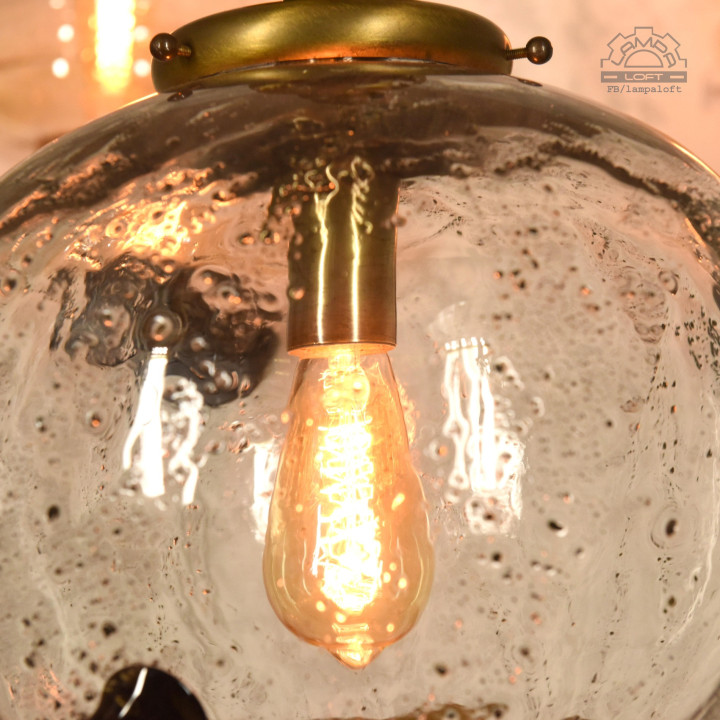 Lampa Fischer Leuchten z kloszem szklanym Murano lata 60'