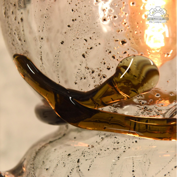 Lampa Fischer Leuchten z kloszem szklanym Murano lata 60'
